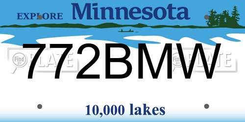 772BMW Minnesota License Plate