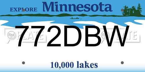772DBW Minnesota License Plate