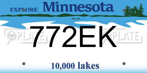 772EK Minnesota License Plate