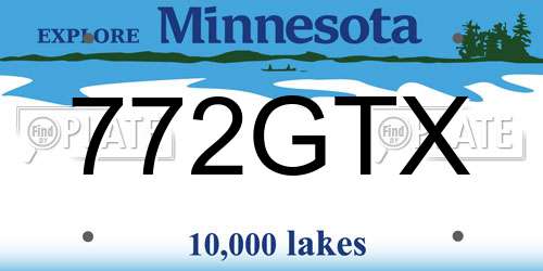 772GTX Minnesota License Plate