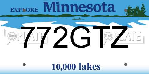 772GTZ Minnesota License Plate
