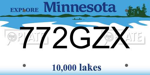 772GZX Minnesota License Plate