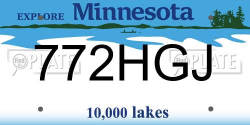 772HGJ Minnesota License Plate