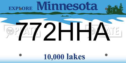 772HHA Minnesota License Plate