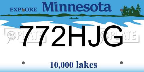 772HJG Minnesota License Plate