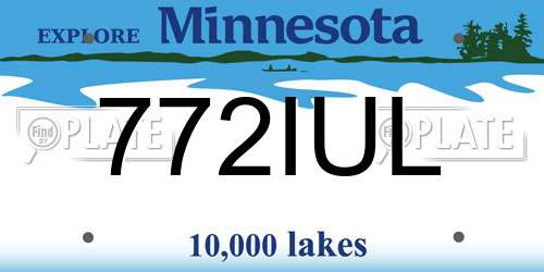 772IUL Minnesota License Plate