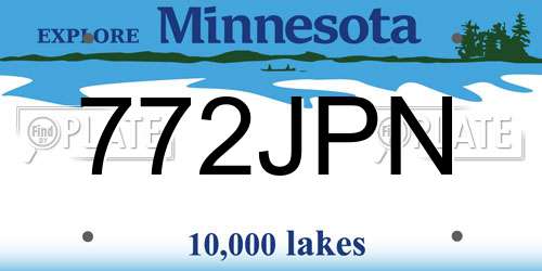 772JPN Minnesota License Plate
