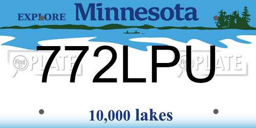 772LPU Minnesota License Plate