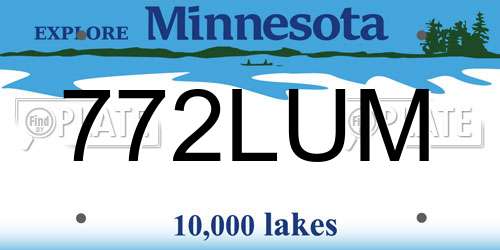 772LUM Minnesota License Plate