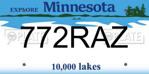 772RAZ Minnesota License Plate
