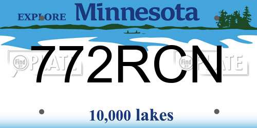 772RCN Minnesota License Plate