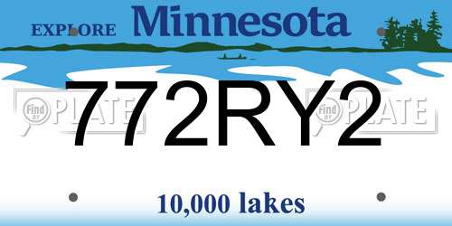 772RY2 Minnesota License Plate
