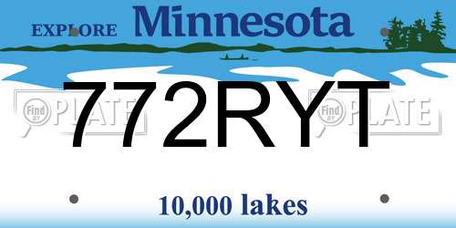 772RYT Minnesota License Plate