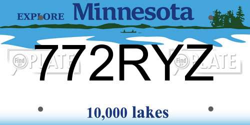 772RYZ Minnesota License Plate