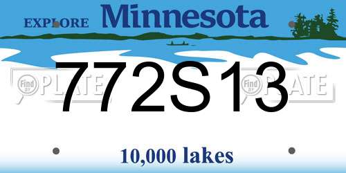 772S13 Minnesota License Plate