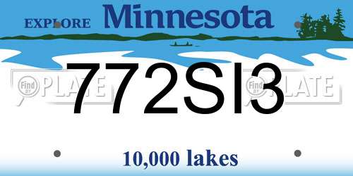 772SI3 Minnesota License Plate