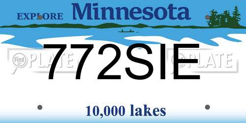 772SIE Minnesota License Plate