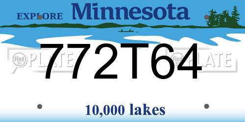 772T64 Minnesota License Plate