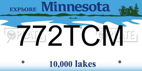 772TCM Minnesota License Plate