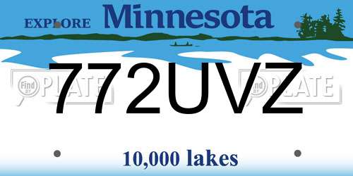 772UVZ Minnesota License Plate