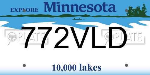 772VLD Minnesota License Plate