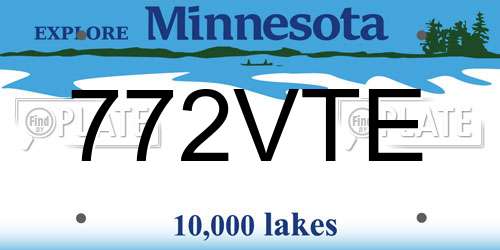 772VTE Minnesota License Plate