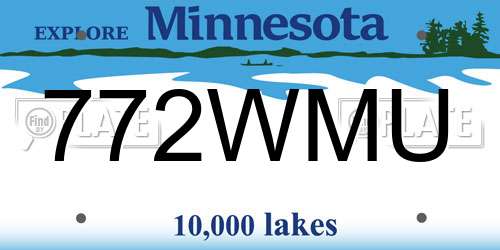 772WMU Minnesota License Plate