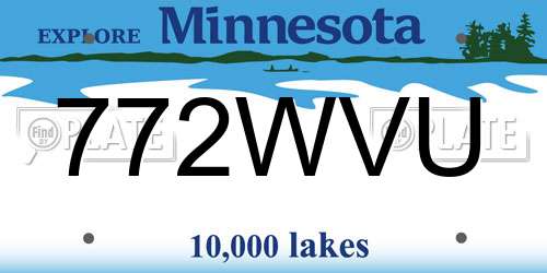 772WVU Minnesota License Plate