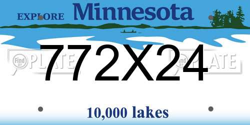 772X24 Minnesota License Plate