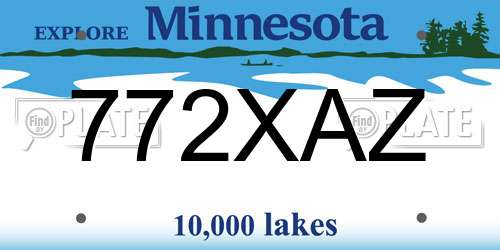 772XAZ Minnesota License Plate