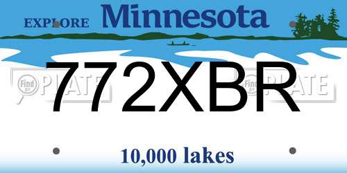 772XBR Minnesota License Plate