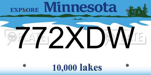 772XDW Minnesota License Plate