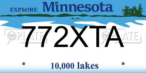 772XTA Minnesota License Plate