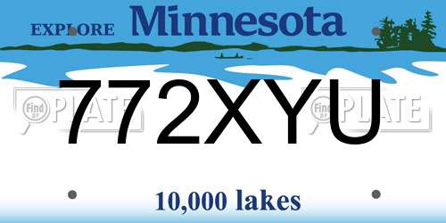 772XYU Minnesota License Plate