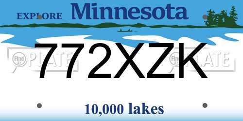 772XZK Minnesota License Plate