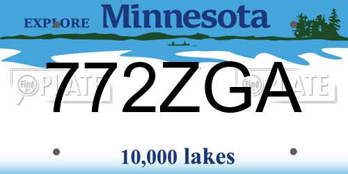 772ZGA Minnesota License Plate