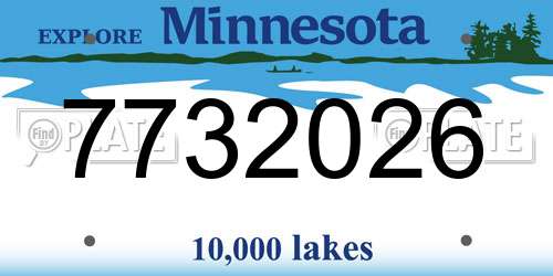 7732026 Minnesota License Plate