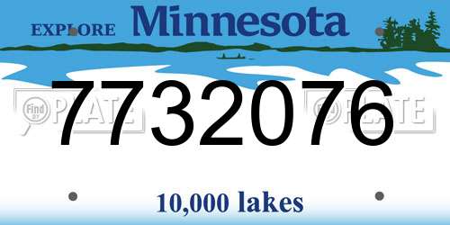 7732076 Minnesota License Plate