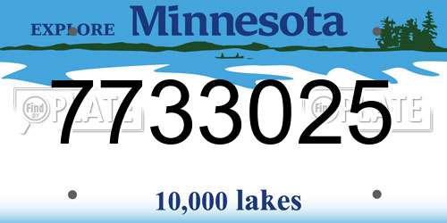 7733025 Minnesota License Plate