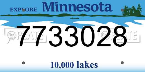 7733028 Minnesota License Plate