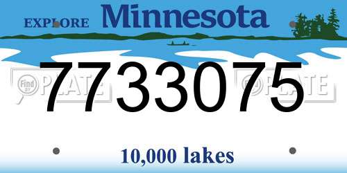 7733075 Minnesota License Plate