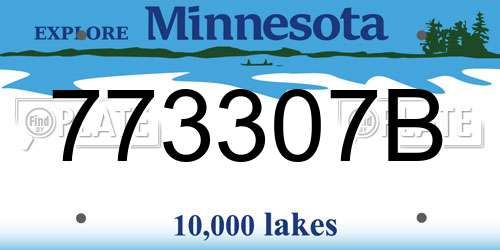 773307B Minnesota License Plate