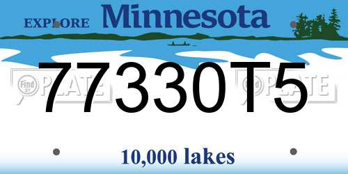 77330T5 Minnesota License Plate