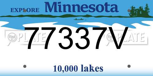 77337V Minnesota License Plate