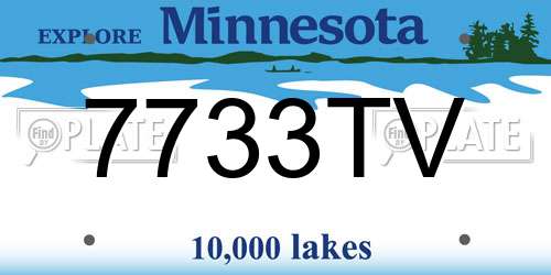 7733TV Minnesota License Plate