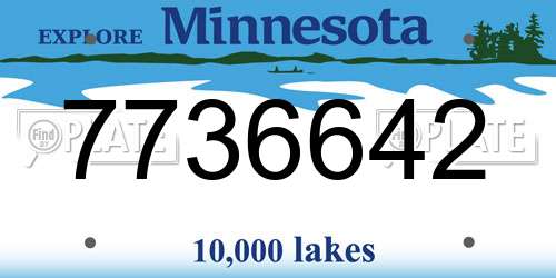 7736642 Minnesota License Plate