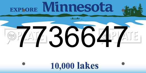 7736647 Minnesota License Plate