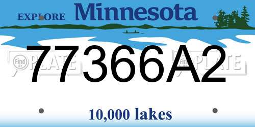 77366A2 Minnesota License Plate