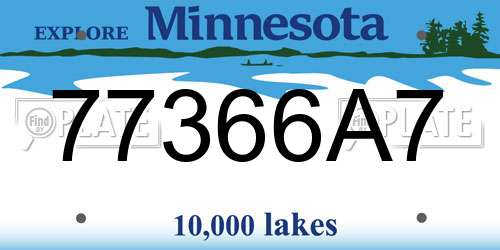 77366A7 Minnesota License Plate