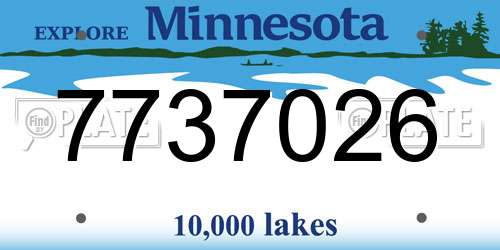 7737026 Minnesota License Plate